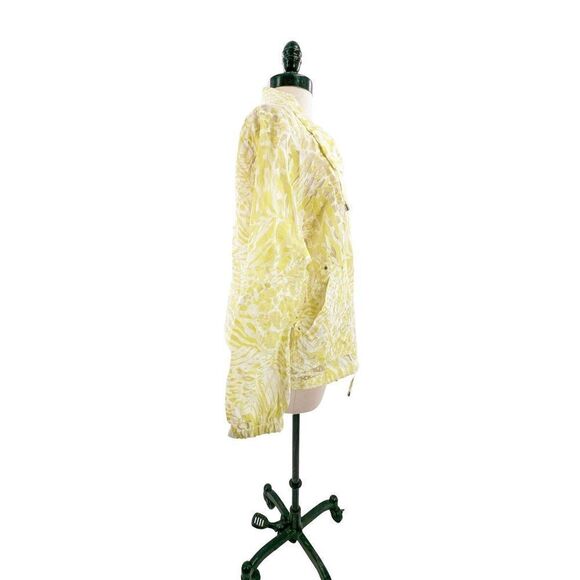 Chico's Women Long Sleeve Double Layer Collared Jacket Top Citron Green Size med - Picture 9 of 14